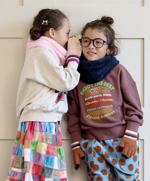 BIG FIELD（ビッグフィールド）の「スマホ対応てぶくろ/kids（手袋・キッズ・チャコール/ピンク/ブルー/アイボリー/マスタード・S/M）」の2枚目の写真