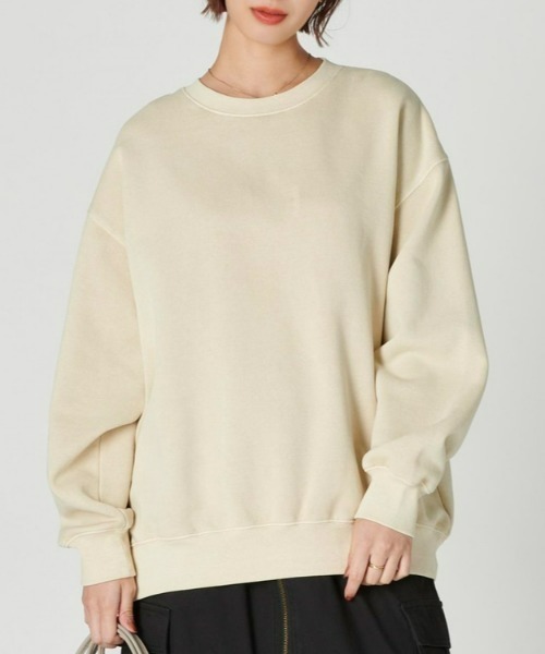 BACK NUMBER（バックナンバー）の「【BACK NUMBER】【エアリースウェット】製品染めスウェット（スウェット・レディース・ダークグレー/レッド/キナリ/イエロー/ブルー・M/L）」の2枚目の写真