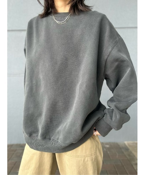 BACK NUMBER（バックナンバー）の「【BACK NUMBER】【エアリースウェット】製品染めスウェット（スウェット・レディース・ダークグレー/レッド/キナリ/イエロー/ブルー・M/L）」の3枚目の写真