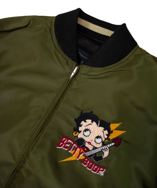 BETTY BOOP(ベティ・ブープ)の「BB-ヤンキーBetty リバーシブルスカジャン(スカジャン・メンズ・ブラック・L/XL/M)」の14枚目の写真