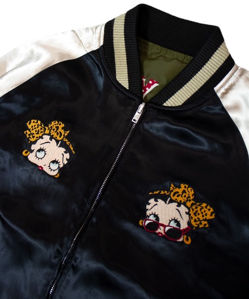 BETTY BOOP(ベティ・ブープ)の「BB-ヤンキーBetty リバーシブルスカジャン(スカジャン・メンズ・ブラック・L/XL/M)」の6枚目の写真
