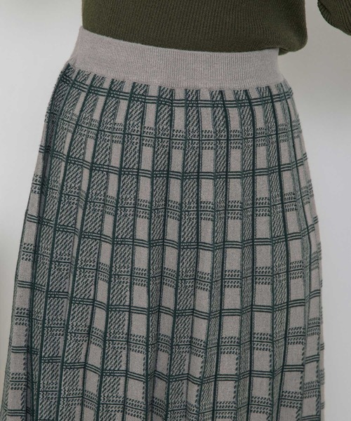 POU DOU DOU（プードゥドゥ）の「チェックプリーツニットスカート（スカート・レディース・ブラック/ブラウン/グレー・3）」の13枚目の写真