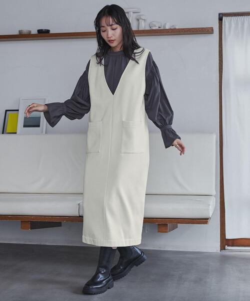 coen(コーエン)の「REVERSEWARMジャンパースカート(WEB限定カラー)(ジャンパースカート・レディース・ブラック/ナチュラル/ライトグレー/ダークグレー・M/L)」の11枚目の写真