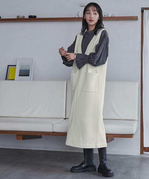 coen(コーエン)の「REVERSEWARMジャンパースカート(WEB限定カラー)(ジャンパースカート・レディース・ブラック/ナチュラル/ライトグレー/ダークグレー・M/L)」の12枚目の写真