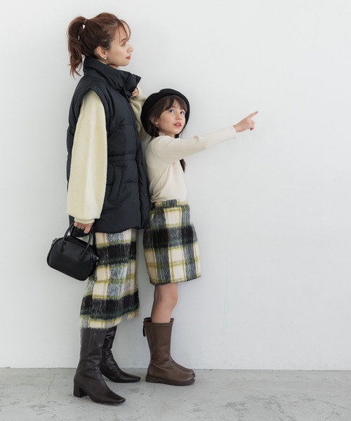 coca(coca)(コカ)の「【WEB限定セール】キッズ 親子お揃いシャギーチェック柄スカート(スカート・キッズ・B/A・120/140/130/110)」の11枚目の写真
