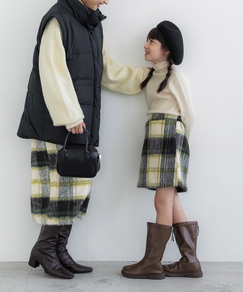 coca(coca)(コカ)の「【WEB限定セール】キッズ 親子お揃いシャギーチェック柄スカート(スカート・キッズ・B/A・120/140/130/110)」の12枚目の写真