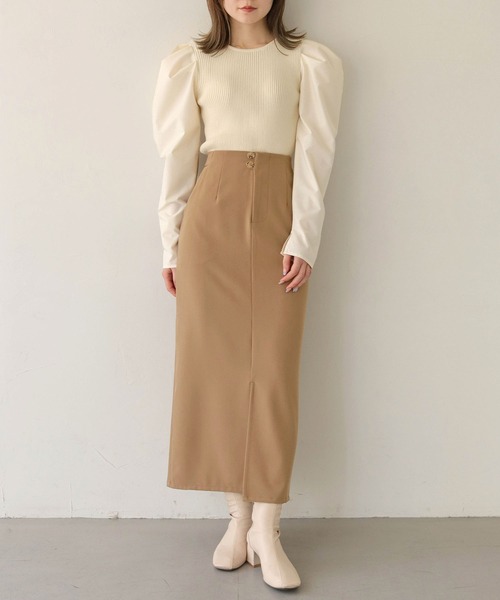 CLEIO（クレイオ）の「【CLEIO】袖切替えパフスリーブニット（ニット/セーター・レディース・ピンク/アイボリー/サックスブルー系・FREE）」の10枚目の写真