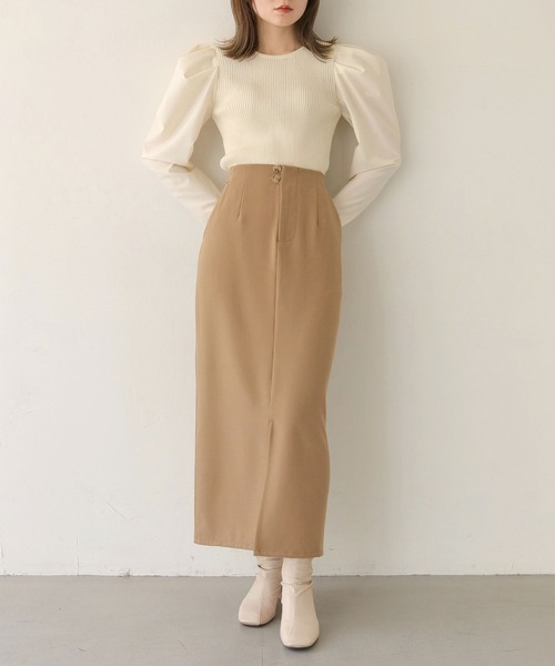 CLEIO（クレイオ）の「【CLEIO】袖切替えパフスリーブニット（ニット/セーター・レディース・ピンク/アイボリー/サックスブルー系・FREE）」の12枚目の写真