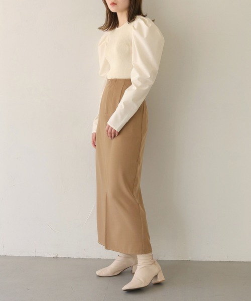 CLEIO（クレイオ）の「【CLEIO】袖切替えパフスリーブニット（ニット/セーター・レディース・ピンク/アイボリー/サックスブルー系・FREE）」の13枚目の写真