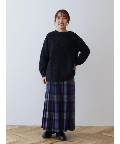 AMERICAN HOLIC(アメリカンホリック)の「【WEB限定・小柄女性向け】パッチワークケーブルニットチュニック(チュニック・レディース・レッド/アイボリー/ブラック・S)」の20枚目の写真