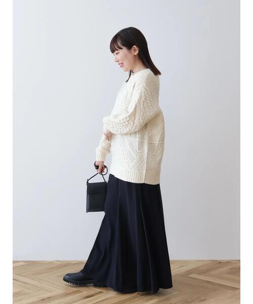 AMERICAN HOLIC(アメリカンホリック)の「【WEB限定・小柄女性向け】パッチワークケーブルニットチュニック(チュニック・レディース・レッド/アイボリー/ブラック・S)」の12枚目の写真