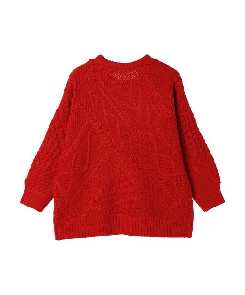 AMERICAN HOLIC(アメリカンホリック)の「【WEB限定・小柄女性向け】パッチワークケーブルニットチュニック(チュニック・レディース・レッド/アイボリー/ブラック・S)」の9枚目の写真
