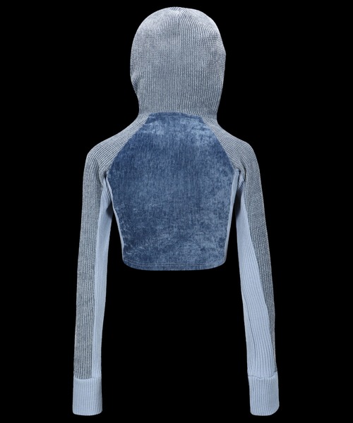 ANDERSSON BELL（アンダースンベル）の「Andersson Bell/アンダーソンベル VELOUR WRINKLE TIGHT HOODIE フーディー（パーカー・レディース・ブルー・L）」の3枚目の写真