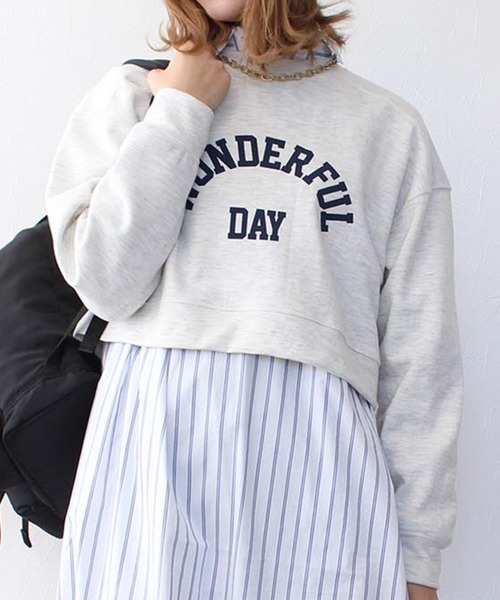 Three Four Time（ｽﾘｰﾌｫｰﾀｲﾑ）の「ロゴプリントショートスエット（スウェット・レディース・ピンク/ベージュ系その他・FREE）」の2枚目の写真