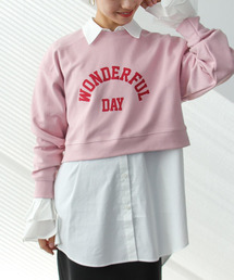 ロゴプリントショートスエット