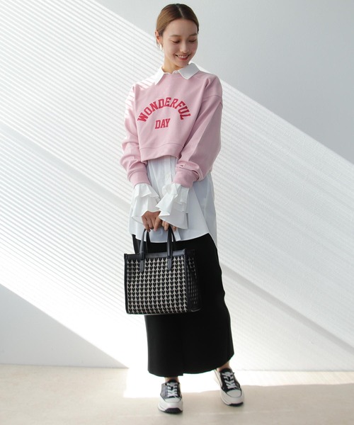 Three Four Time（ｽﾘｰﾌｫｰﾀｲﾑ）の「ロゴプリントショートスエット（スウェット・レディース・ピンク/ベージュ系その他・FREE）」の13枚目の写真