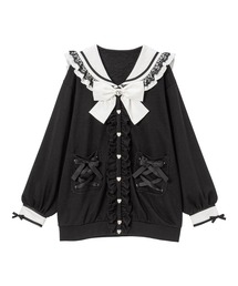 DearMyLove | ハートレースリボンセーラー裏毛チュニックブルゾン(ブルゾン)