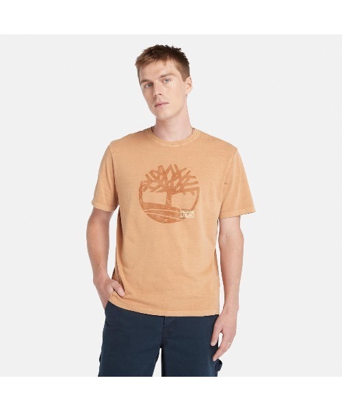 ティンバーランド ガーメント ダイ ロゴ グラフィック Tシャツ Timberland tシャツ メンズ 半袖 ガーメント ダイ ロゴ
