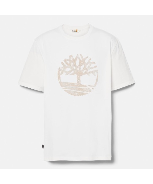 【Timberland】半袖 ロゴ スリム Tシャツ ベージュ / 送料無料 セール】メンズ 半袖 ブーツ ロゴ Tシャツ（Tシャツ/カットソー