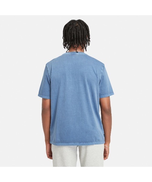 【Timberland】迷彩ロゴ 半袖 Tシャツ ネイビー / 送料無料 セール】メンズ 半袖 ガーメント ダイ ロゴ グラフィック T