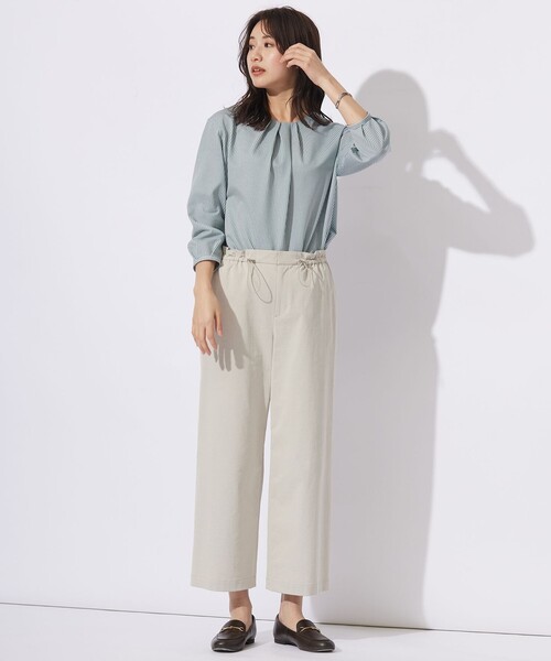 J.PRESS Ladies(J.プレス レディス)の「【WEB限定カラーあり】ストライプジャカード フロントタック カットソー(Tシャツ/カットソー・レディース・ふじ色系1/パープル系1/ネイビー系1/ネイビー系2/ネイビー系/グリーン系1・SMALL)」の11枚目の写真