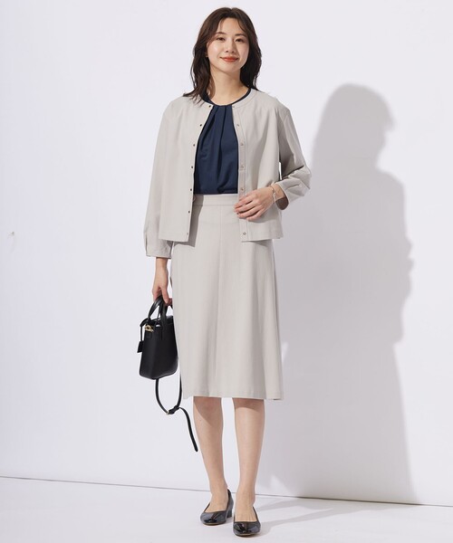 J.PRESS Ladies(J.プレス レディス)の「【WEB限定カラーあり】ストライプジャカード フロントタック カットソー(Tシャツ/カットソー・レディース・ふじ色系1/パープル系1/ネイビー系1/ネイビー系2/ネイビー系/グリーン系1・SMALL)」の14枚目の写真