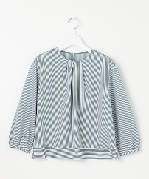 J.PRESS Ladies(J.プレス レディス)の「【WEB限定カラーあり】ストライプジャカード フロントタック カットソー(Tシャツ/カットソー・レディース・ふじ色系1/パープル系1/ネイビー系1/ネイビー系2/ネイビー系/グリーン系1・SMALL)」の18枚目の写真