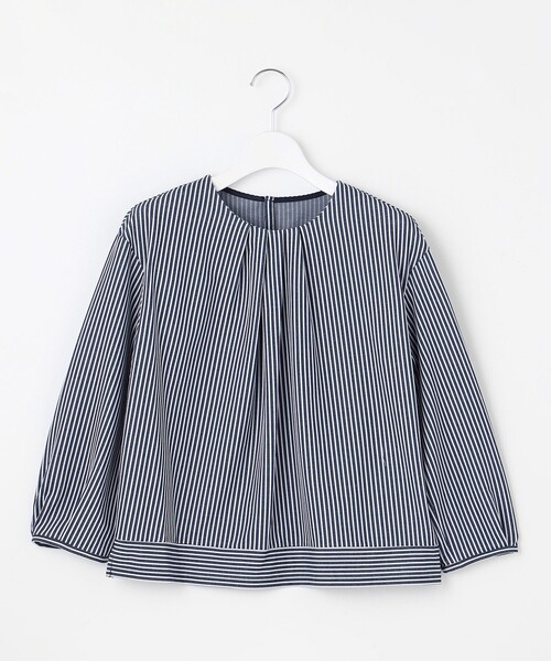 J.PRESS Ladies(J.プレス レディス)の「【WEB限定カラーあり】ストライプジャカード フロントタック カットソー(Tシャツ/カットソー・レディース・ふじ色系1/パープル系1/ネイビー系1/ネイビー系2/ネイビー系/グリーン系1・SMALL)」の21枚目の写真