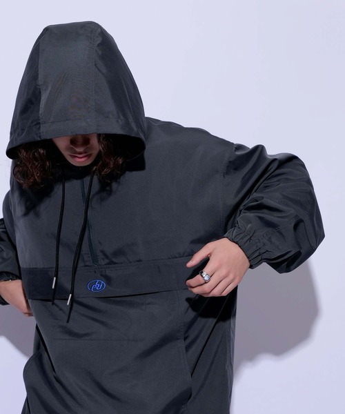 re_k by JUNRED（レクバイジュンレッド）の「re_k by JUNRED / ウーブンハーフジップアノラックパーカー（ブルゾン・メンズ・ブラック/チャコールグレー/ベージュ系その他・M/S/L）」の8枚目の写真