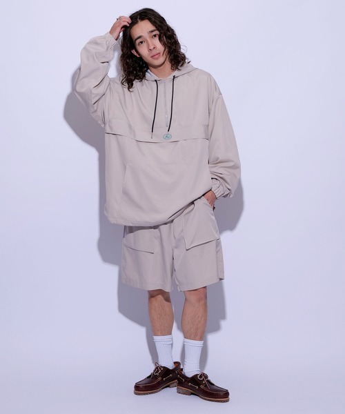 re_k by JUNRED（レクバイジュンレッド）の「re_k by JUNRED / ウーブンハーフジップアノラックパーカー（ブルゾン・メンズ・ブラック/チャコールグレー/ベージュ系その他・M/S/L）」の21枚目の写真