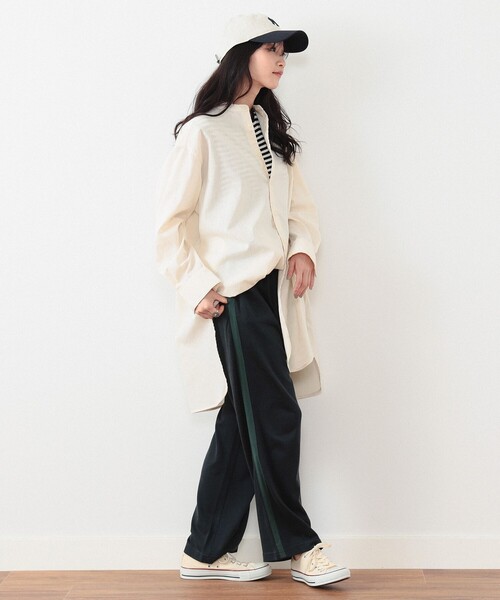 BEAMS BOY（ビームスボーイ）の「BEAMS BOY / サイド ライン イージー パンツ（その他パンツ・レディース・ブラック/ダークグリーン・ONE SIZE）」の12枚目の写真