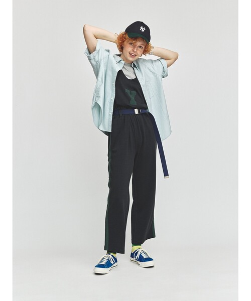 BEAMS BOY（ビームスボーイ）の「BEAMS BOY / サイド ライン イージー パンツ（その他パンツ・レディース・ブラック/ダークグリーン・ONE SIZE）」の21枚目の写真