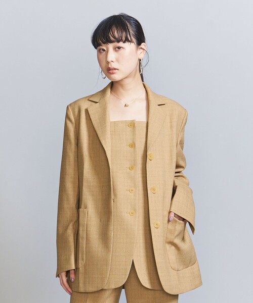 BEAUTY&YOUTH UNITED ARROWS（ビューティーアンドユースユナイテッドアローズ）の「ポリエステル ウエストスリム ジャケット（テーラードジャケット・レディース・ベージュ・S/M）」の3枚目の写真