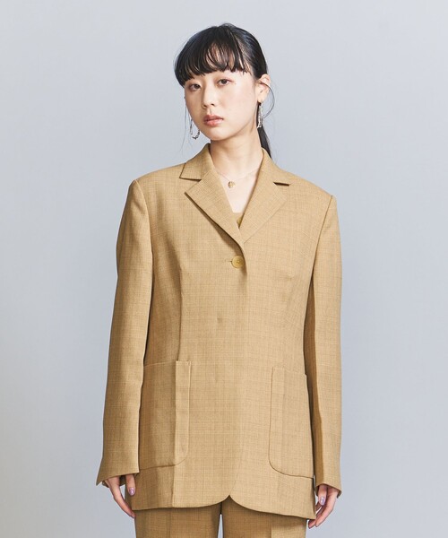 BEAUTY&YOUTH UNITED ARROWS（ビューティーアンドユースユナイテッドアローズ）の「ポリエステル ウエストスリム ジャケット（テーラードジャケット・レディース・ベージュ・S/M）」の4枚目の写真