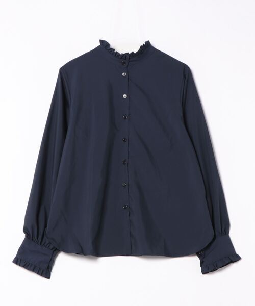 STYLEBLOCK（スタイルブロック）の「プチフリル2WAYブラウス（シャツ/ブラウス・レディース・ネイビー/ホワイト/ブルー/ブラック/ライトブルー・M）」の4枚目の写真