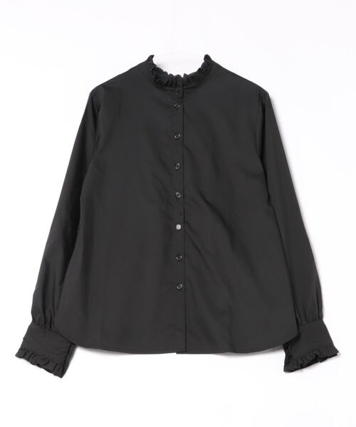 STYLEBLOCK（スタイルブロック）の「プチフリル2WAYブラウス（シャツ/ブラウス・レディース・ネイビー/ホワイト/ブルー/ブラック/ライトブルー・M）」の3枚目の写真