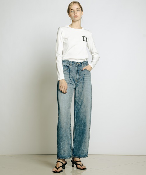 DOUBLE STANDARD CLOTHING(ダブルスタンダードクロージング)の「DSC / Dロゴ刺繍ロングスリーブTシャツ(Tシャツ/カットソー・レディース・オフホワイト/グレー/ブラック・FREE)」の13枚目の写真