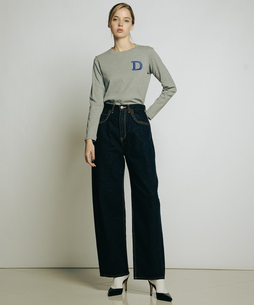 DOUBLE STANDARD CLOTHING(ダブルスタンダードクロージング)の「DSC / Dロゴ刺繍ロングスリーブTシャツ(Tシャツ/カットソー・レディース・オフホワイト/グレー/ブラック・FREE)」の14枚目の写真