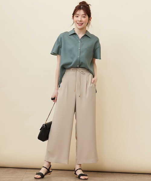 ANY SIS(エニィスィス)の「【速乾・接触冷感】スムージーポリエステル シャツ ブラウス(シャツ/ブラウス・レディース・グレー系/ネイビー系9/パイングリーン系/ピンク系/スカイブルー系・0)」の13枚目の写真