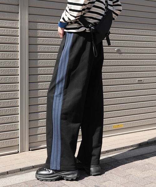 HOOK(フック)の「HOOK -original- 配色ワンポイント刺繍飾りステッチサイドラインスウェットパンツ セットアップ可能(スウェットパンツ・メンズ・ブラック系その他2/ブラック系その他/ブラック/ブルー/ブラウン/ライトベージュ・S/M/L/XL)」の3枚目の写真