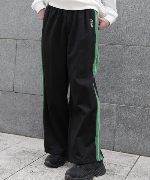 HOOK(フック)の「HOOK -original- 配色ワンポイント刺繍飾りステッチサイドラインスウェットパンツ セットアップ可能(スウェットパンツ・メンズ・ブラック系その他2/ブラック系その他/ブラック/ブルー/ブラウン/ライトベージュ・S/M/L/XL)」の2枚目の写真