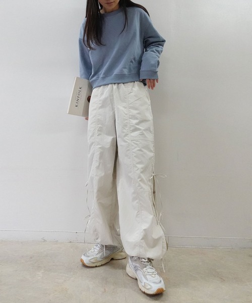 CORNERS（コーナーズ）の「ナイロンサイドリボンパンツ（カーゴパンツ・レディース・ベージュ系その他/ベージュ/ブルー/ブラック・M）」の12枚目の写真