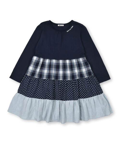 Noeil aime BeBe(ノイユエイムベベ)の「【お揃い】天竺切り替えティアードワンピース(80~130cm)(ワンピース・キッズ・ブルー系その他2/ベージュ系その他・110cm/90cm/100cm/120cm/80cm/130cm)」の5枚目の写真