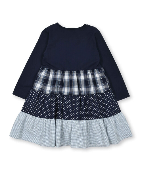 Noeil aime BeBe(ノイユエイムベベ)の「【お揃い】天竺切り替えティアードワンピース(80~130cm)(ワンピース・キッズ・ブルー系その他2/ベージュ系その他・110cm/90cm/100cm/120cm/80cm/130cm)」の6枚目の写真