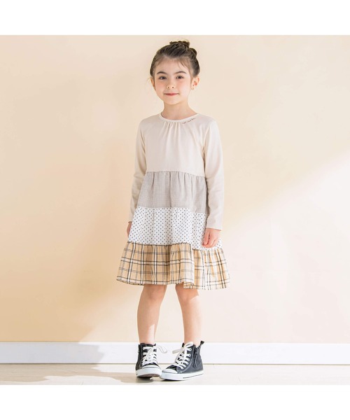 Noeil aime BeBe(ノイユエイムベベ)の「【お揃い】天竺切り替えティアードワンピース(80~130cm)(ワンピース・キッズ・ブルー系その他2/ベージュ系その他・110cm/90cm/100cm/120cm/80cm/130cm)」の21枚目の写真