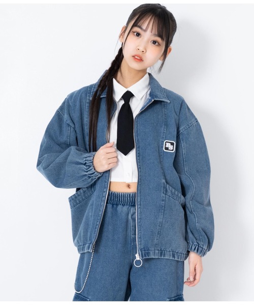 ANAP GｉRL（アナップガール）の「ANAPR+S【リラスポ】オーバーデニムジャケット(ユニセックス アイテム)（デニムジャケット・キッズ・ブルー・M/XS/S）」の7枚目の写真