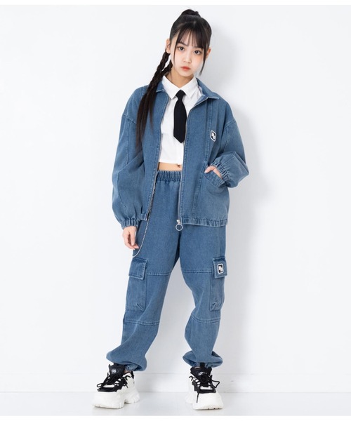 ANAP GｉRL（アナップガール）の「ANAPR+S【リラスポ】オーバーデニムジャケット(ユニセックス アイテム)（デニムジャケット・キッズ・ブルー・M/XS/S）」の10枚目の写真