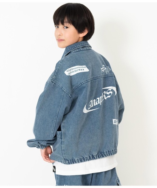 ANAP GｉRL（アナップガール）の「ANAPR+S【リラスポ】オーバーデニムジャケット(ユニセックス アイテム)（デニムジャケット・キッズ・ブルー・M/XS/S）」の15枚目の写真