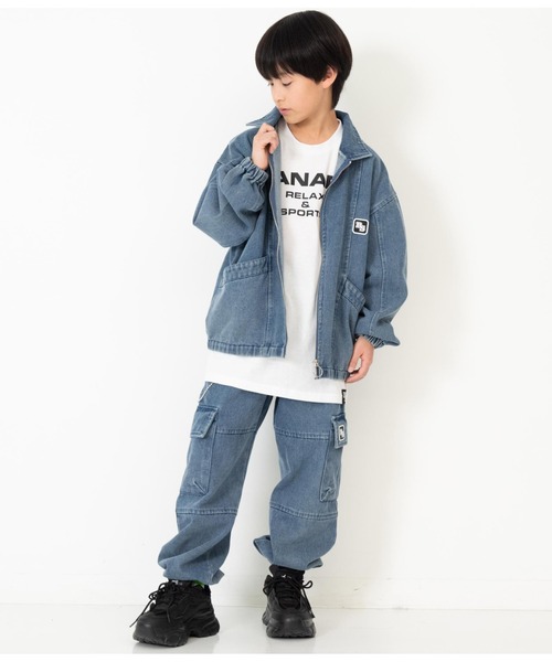 ANAP GｉRL（アナップガール）の「ANAPR+S【リラスポ】オーバーデニムジャケット(ユニセックス アイテム)（デニムジャケット・キッズ・ブルー・M/XS/S）」の19枚目の写真