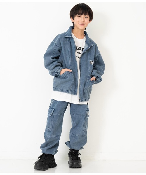 ANAP GｉRL（アナップガール）の「ANAPR+S【リラスポ】オーバーデニムジャケット(ユニセックス アイテム)（デニムジャケット・キッズ・ブルー・M/XS/S）」の17枚目の写真